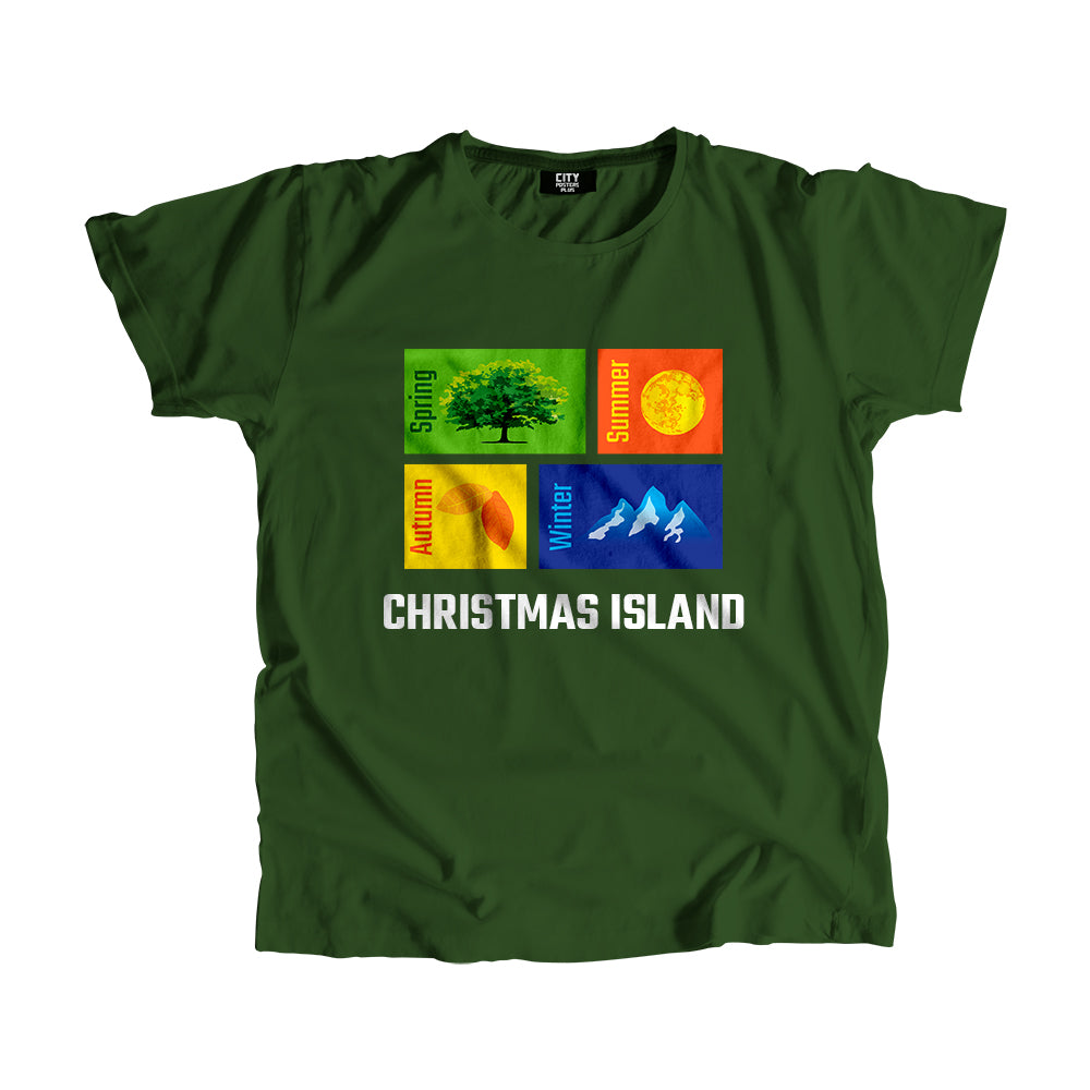 CHRISTMAS ISLAND Seasons Unisex T-Shirt (Olive Green)