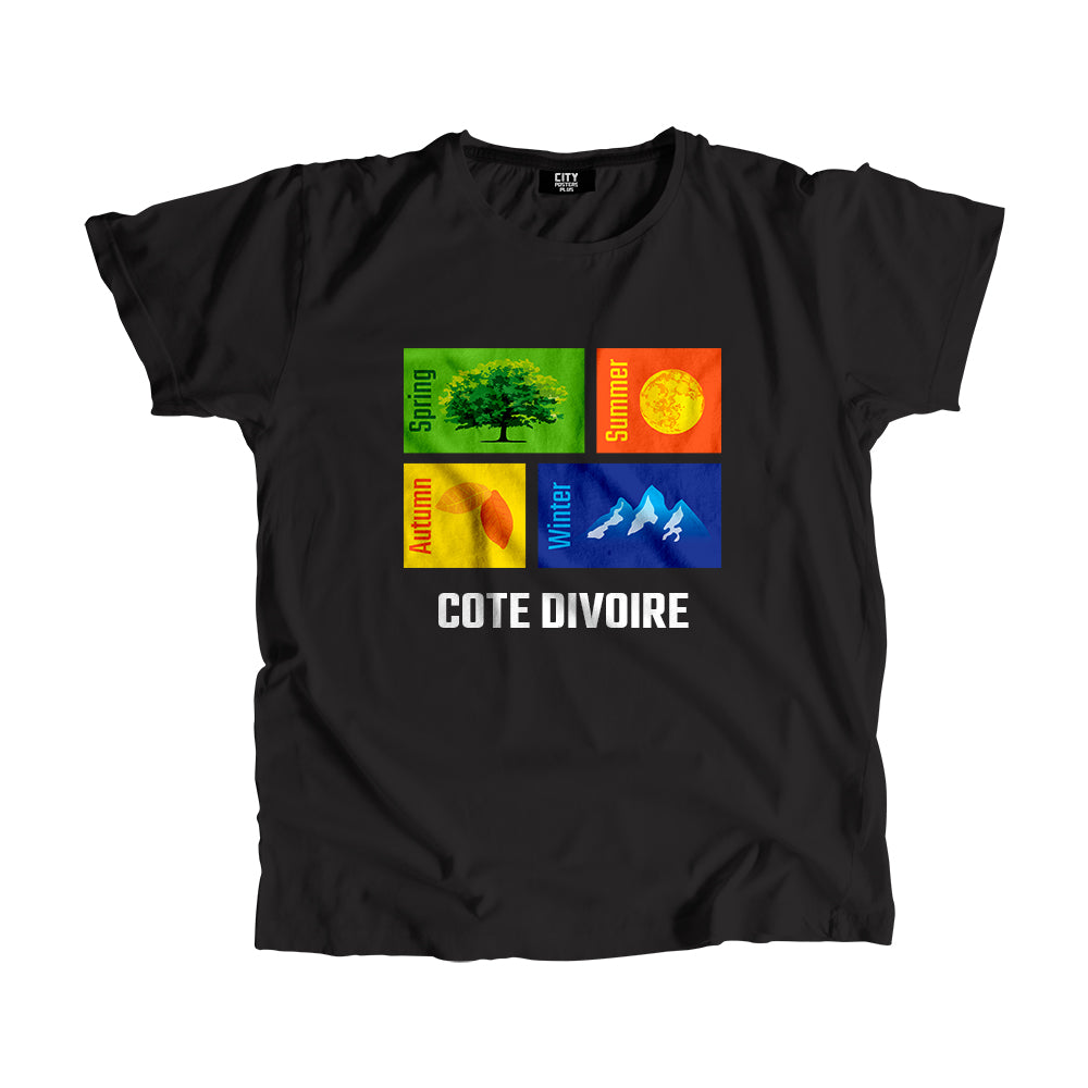 COTE DIVOIRE Seasons Unisex T-Shirt (Black)