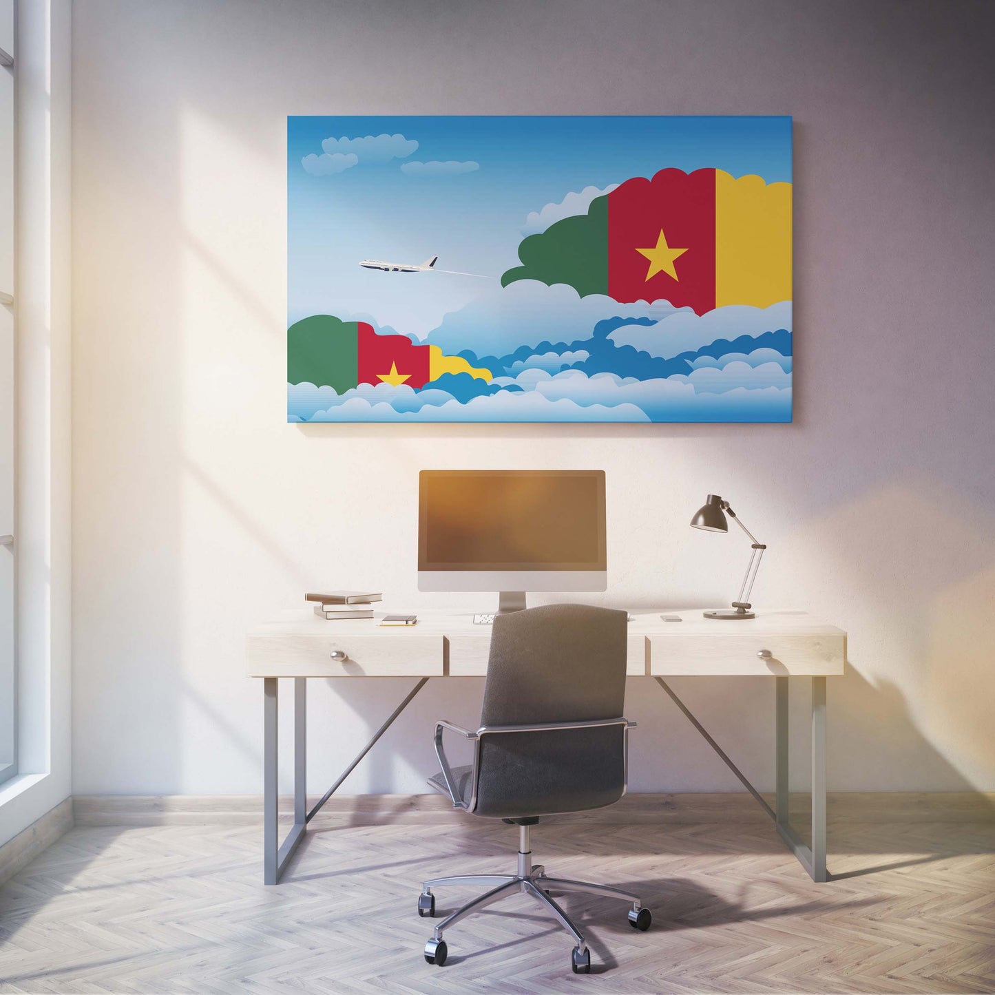 Cameroon Day Clouds Canvas Print Framed