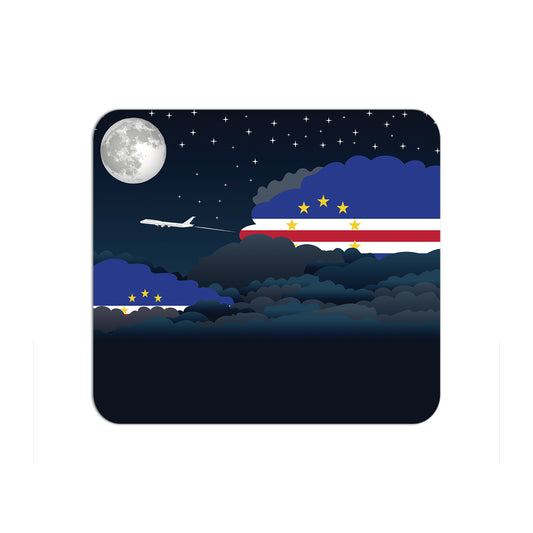 Cape Verde Flag Night Clouds Mouse pad 