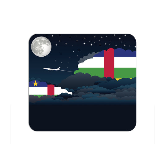Central African Republic Flag Night Clouds Mouse pad 