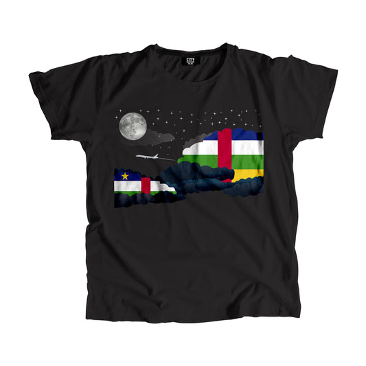 Central African Republic Flags Night Clouds Unisex T-Shirt