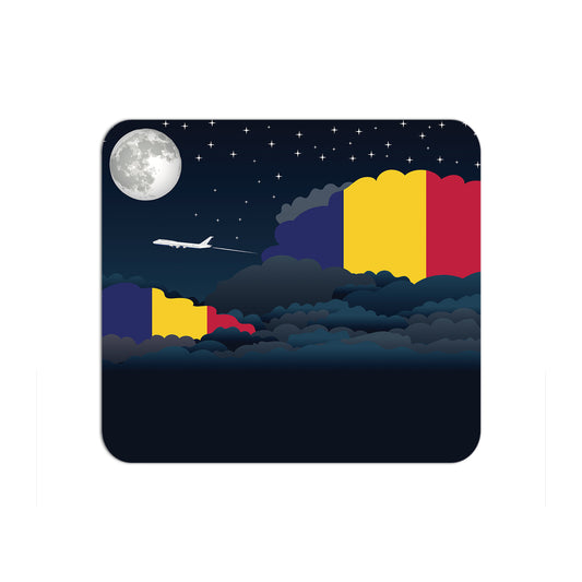 Chad Flag Night Clouds Mouse pad 