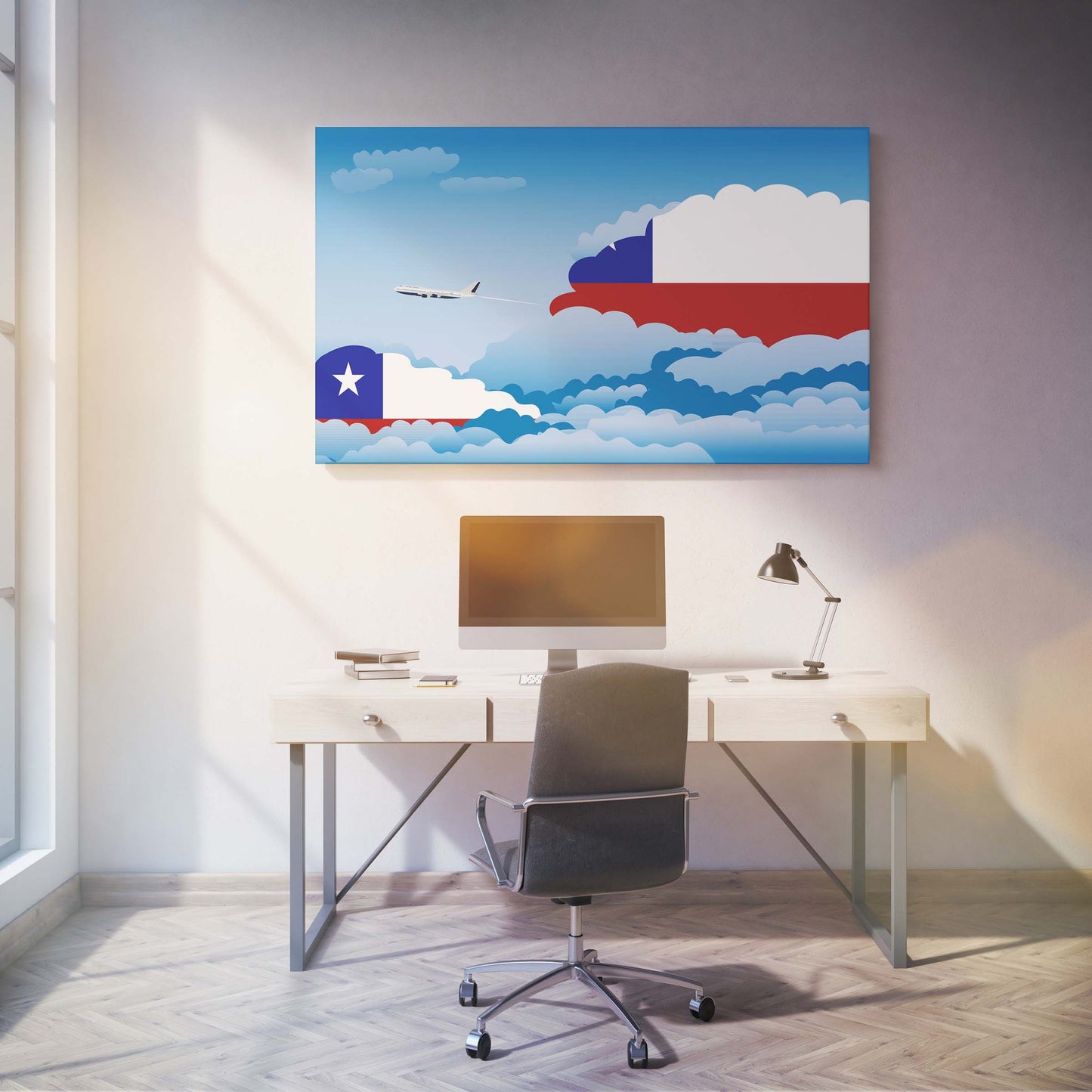 Chile Day Clouds Canvas Print Framed