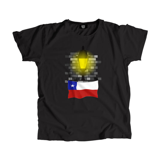 Chile Flag Street Lamp Bricks Unisex T-Shirt