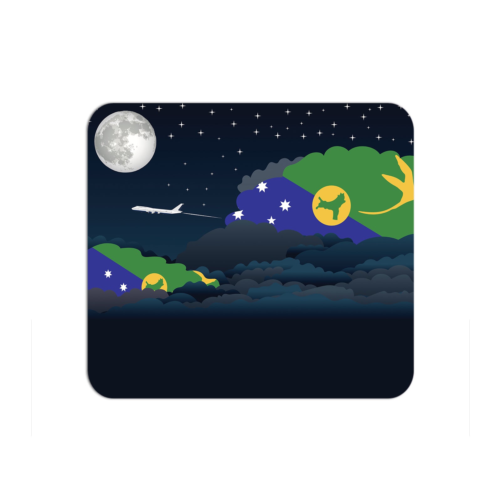 Christmas Island Flag Night Clouds Mouse pad 