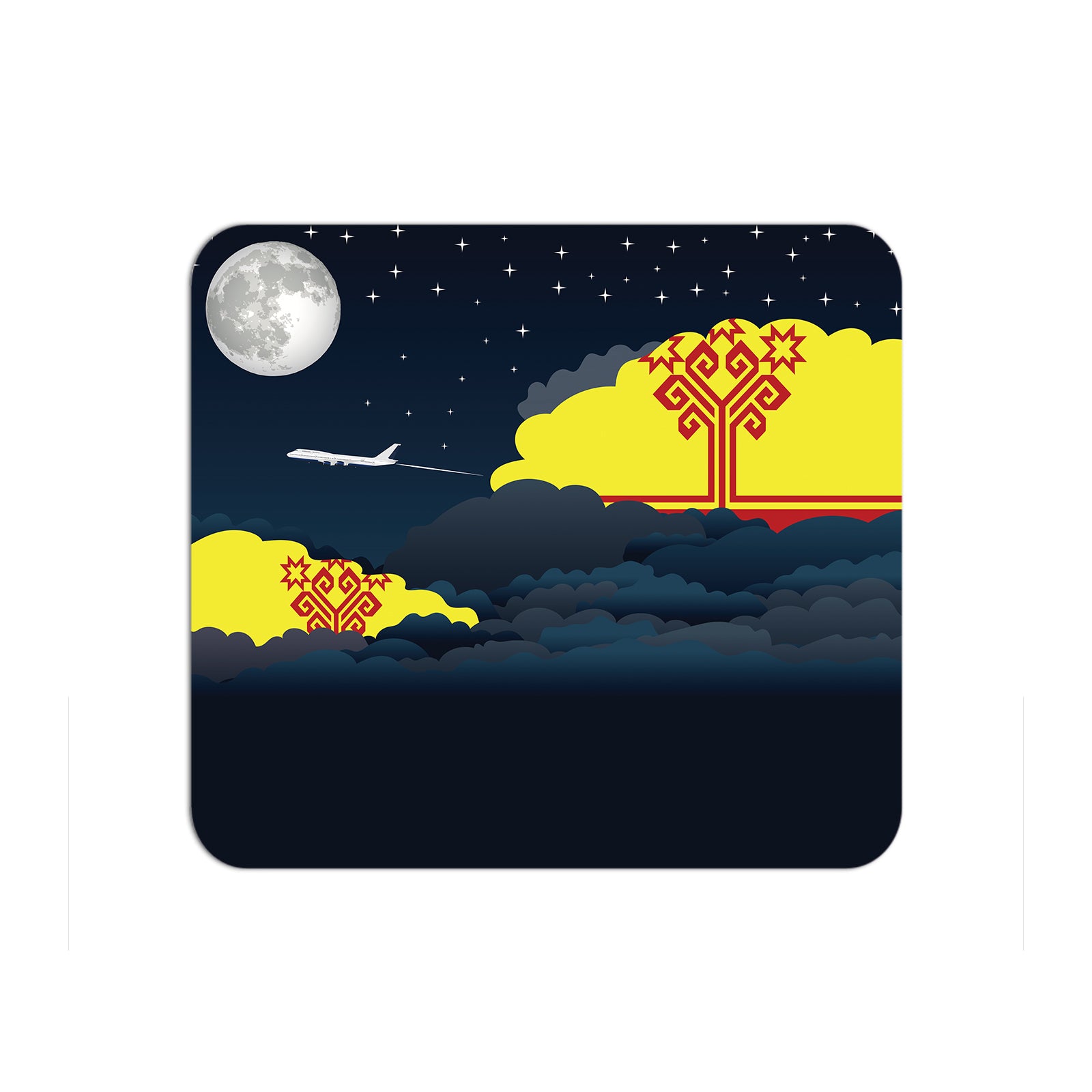 Chuvashia Flag Night Clouds Mouse pad 