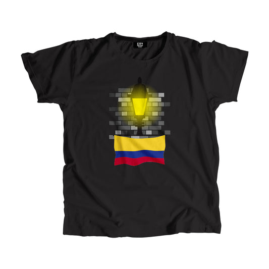 Colombia Flag Street Lamp Bricks Unisex T-Shirt