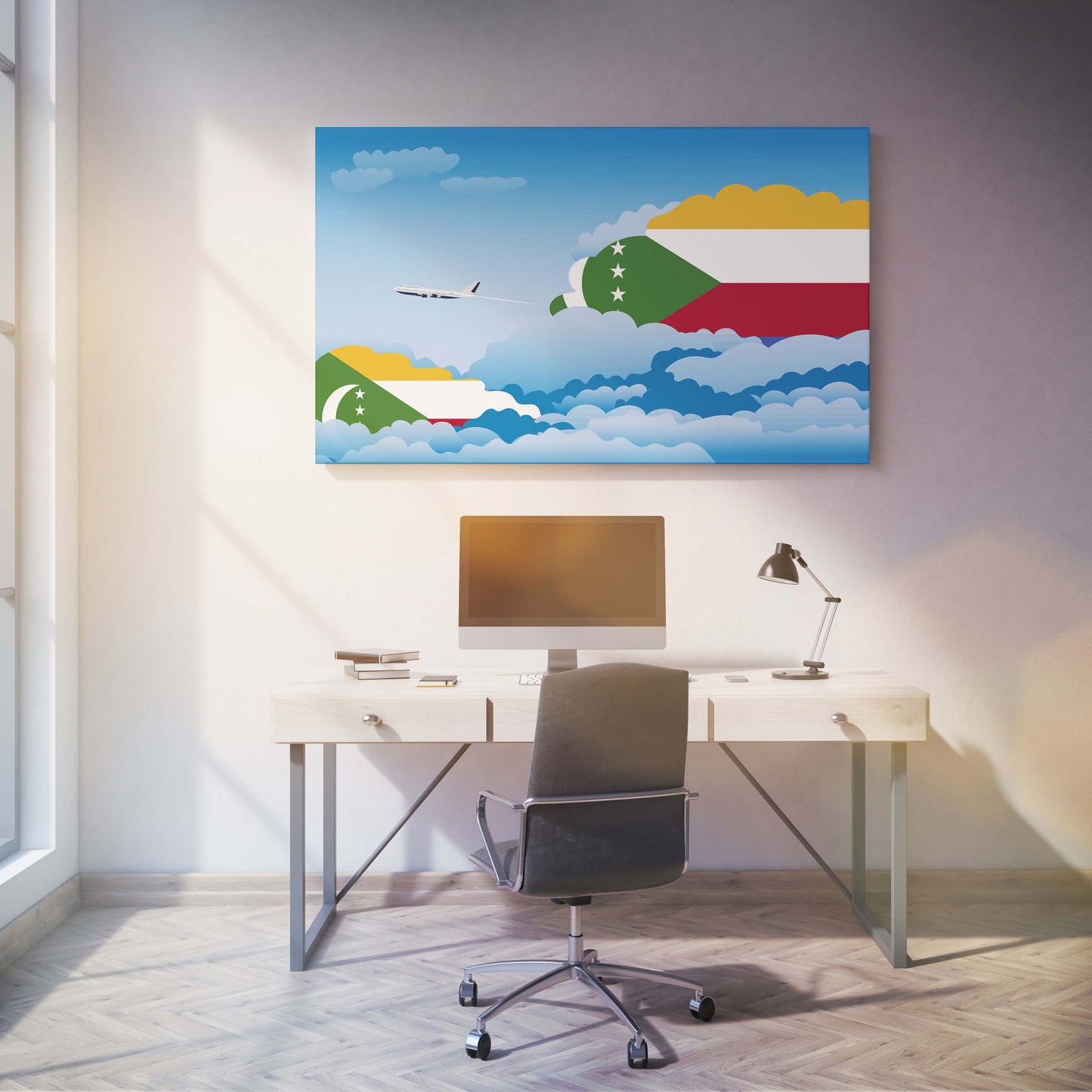 Comoros Day Clouds Canvas Print Framed