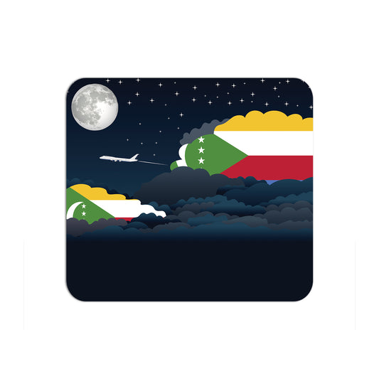 Comoros Flag Night Clouds Mouse pad 