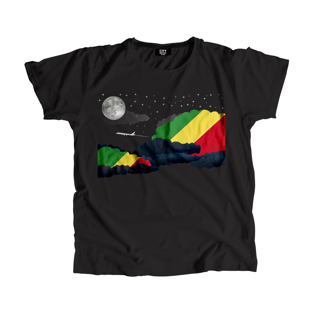 Congo, Republic of the Flags Night Clouds Unisex T-Shirt