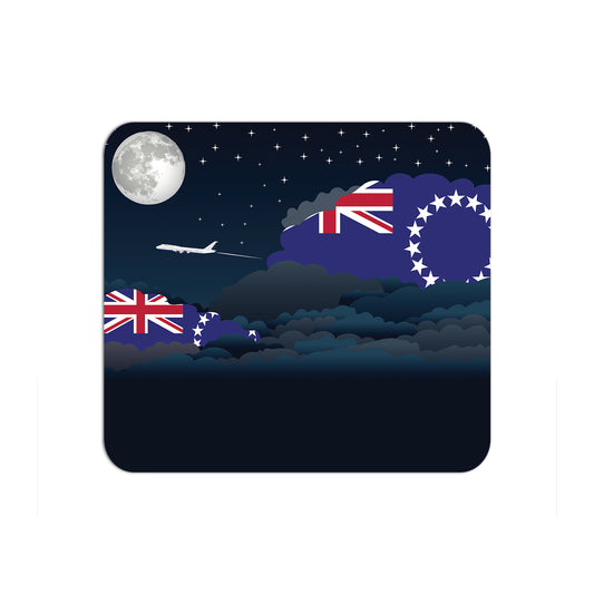 Cook Islands Flag Night Clouds Mouse pad 