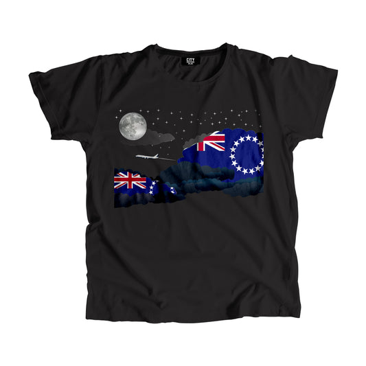 Cook Islands Flags Night Clouds Unisex T-Shirt
