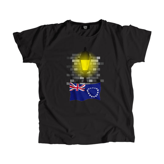 Cook Islands Flag Street Lamp Bricks Unisex T-Shirt