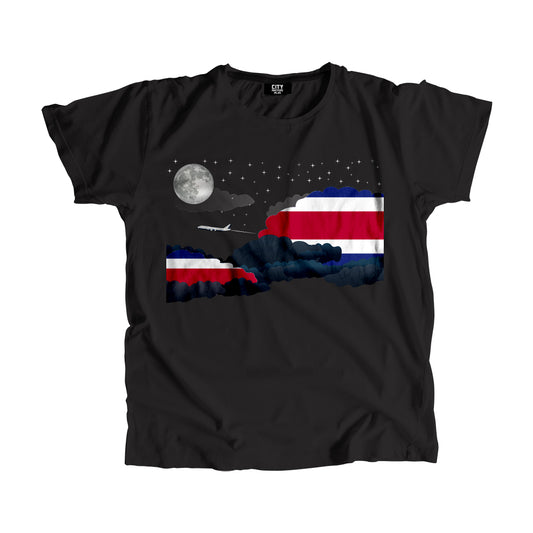 Costa Rica Flags Night Clouds Unisex T-Shirt