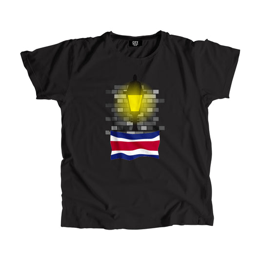 Costa Rica Flag Street Lamp Bricks Unisex T-Shirt