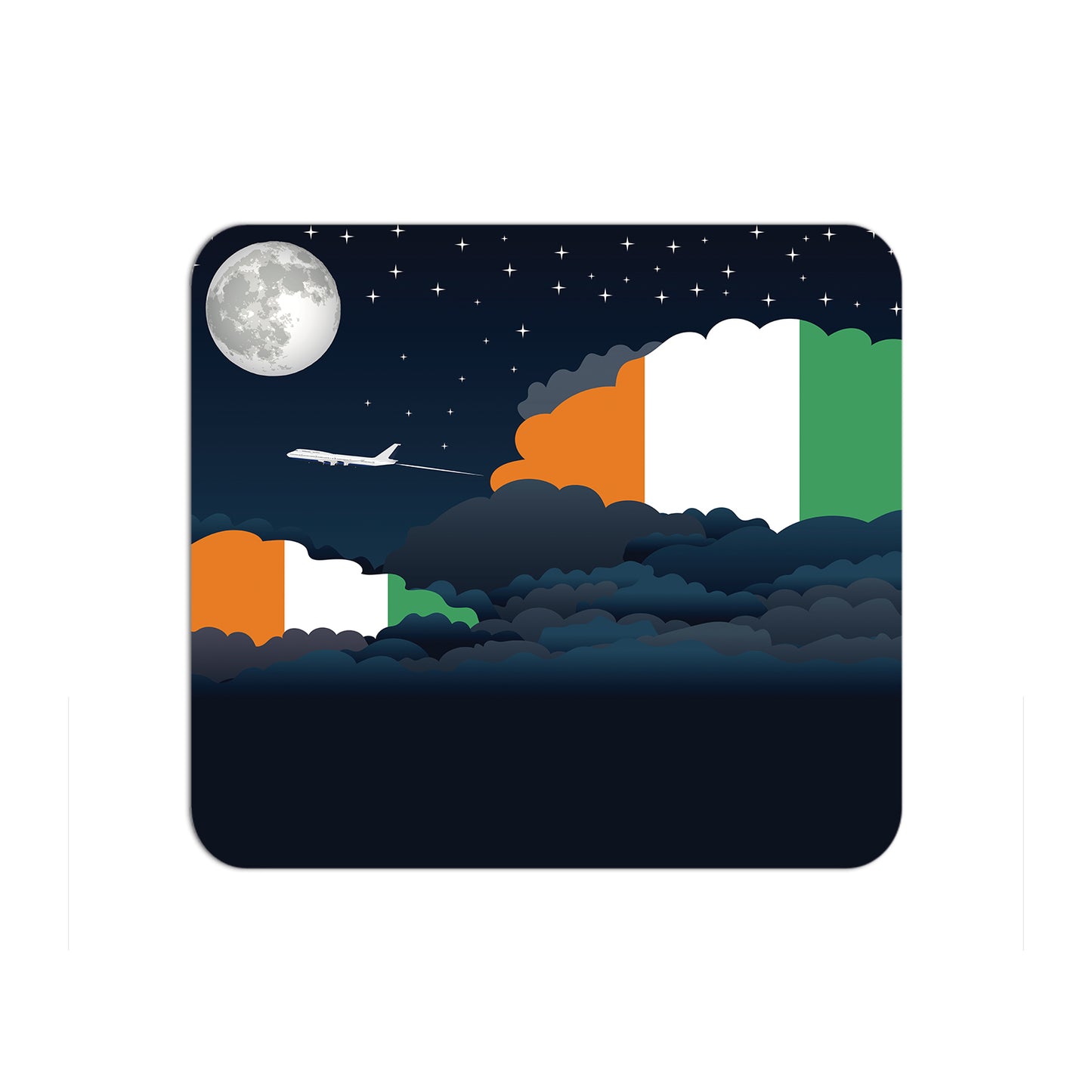 Cote DIvoire Flag Night Clouds Mouse pad 