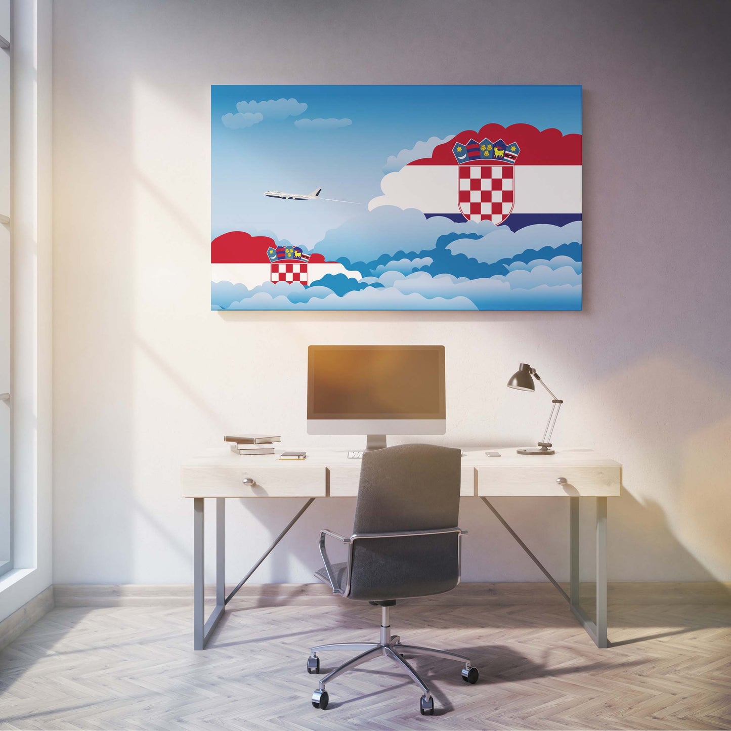 Croatia Day Clouds Canvas Print Framed