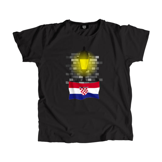 Croatia Flag Street Lamp Bricks Unisex T-Shirt