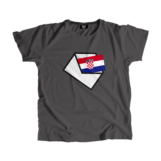 Croatia Flag Mail Men Women Unisex T-Shirt
