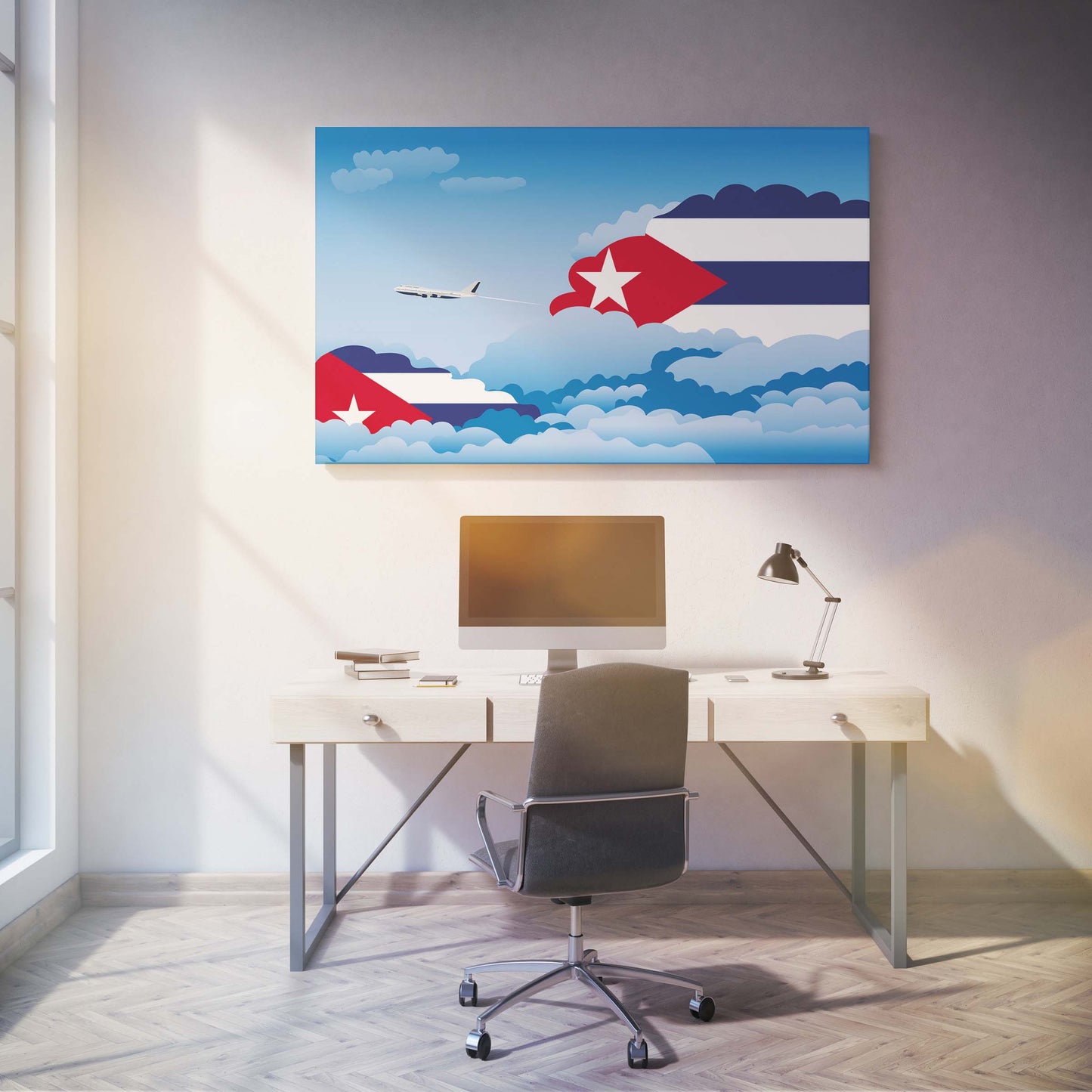 Cuba Day Clouds Canvas Print Framed