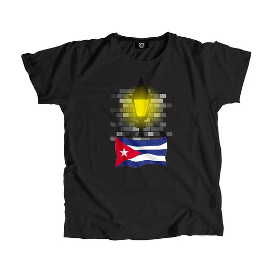 Cuba Flag Street Lamp Bricks Unisex T-Shirt