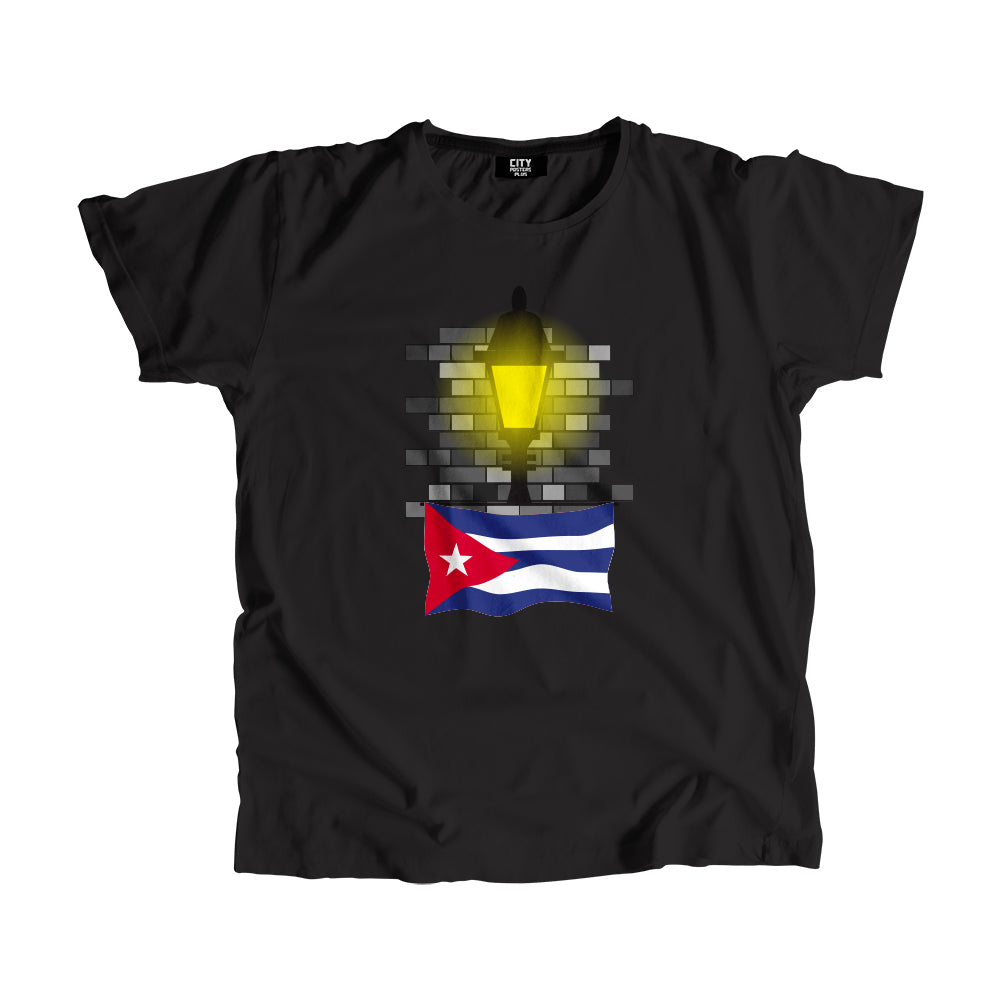 Cuba Flag Street Lamp Bricks Unisex T-Shirt