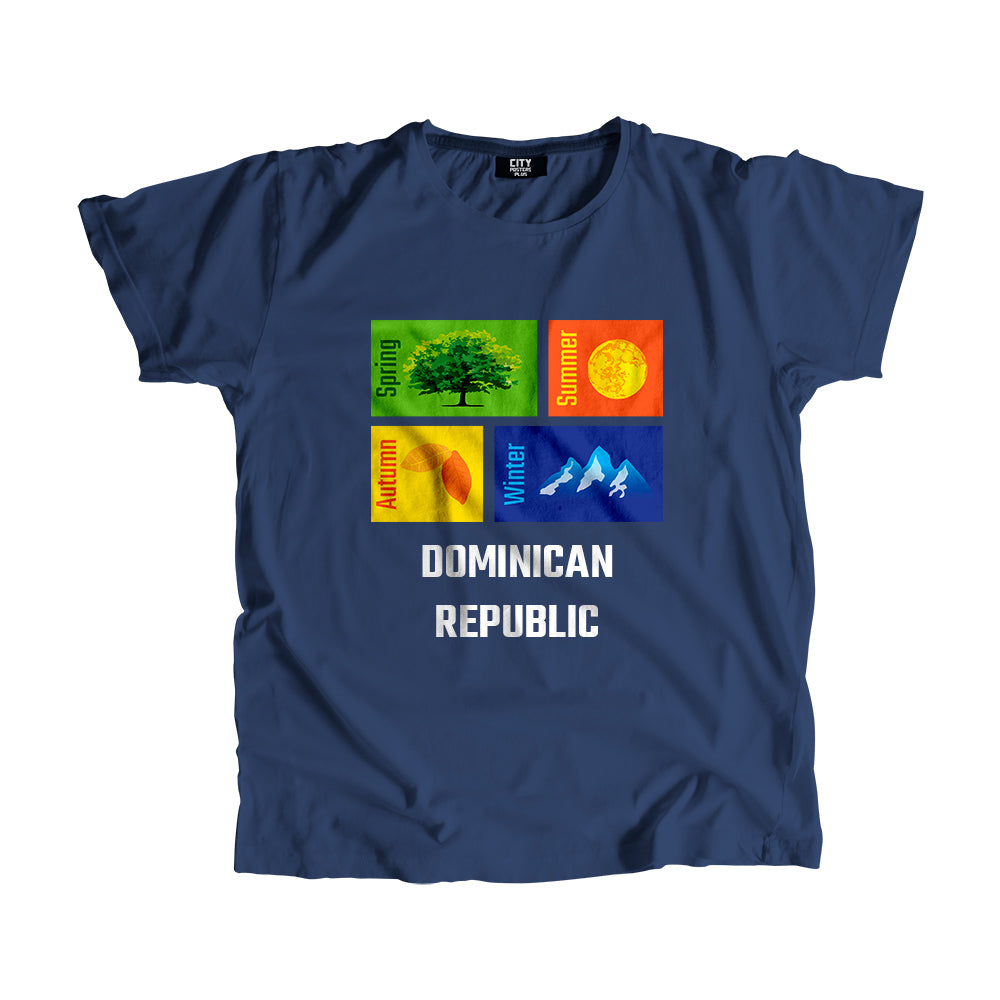 DOMINICAN REPUBLIC Seasons Unisex T-Shirt (Navy Blue)