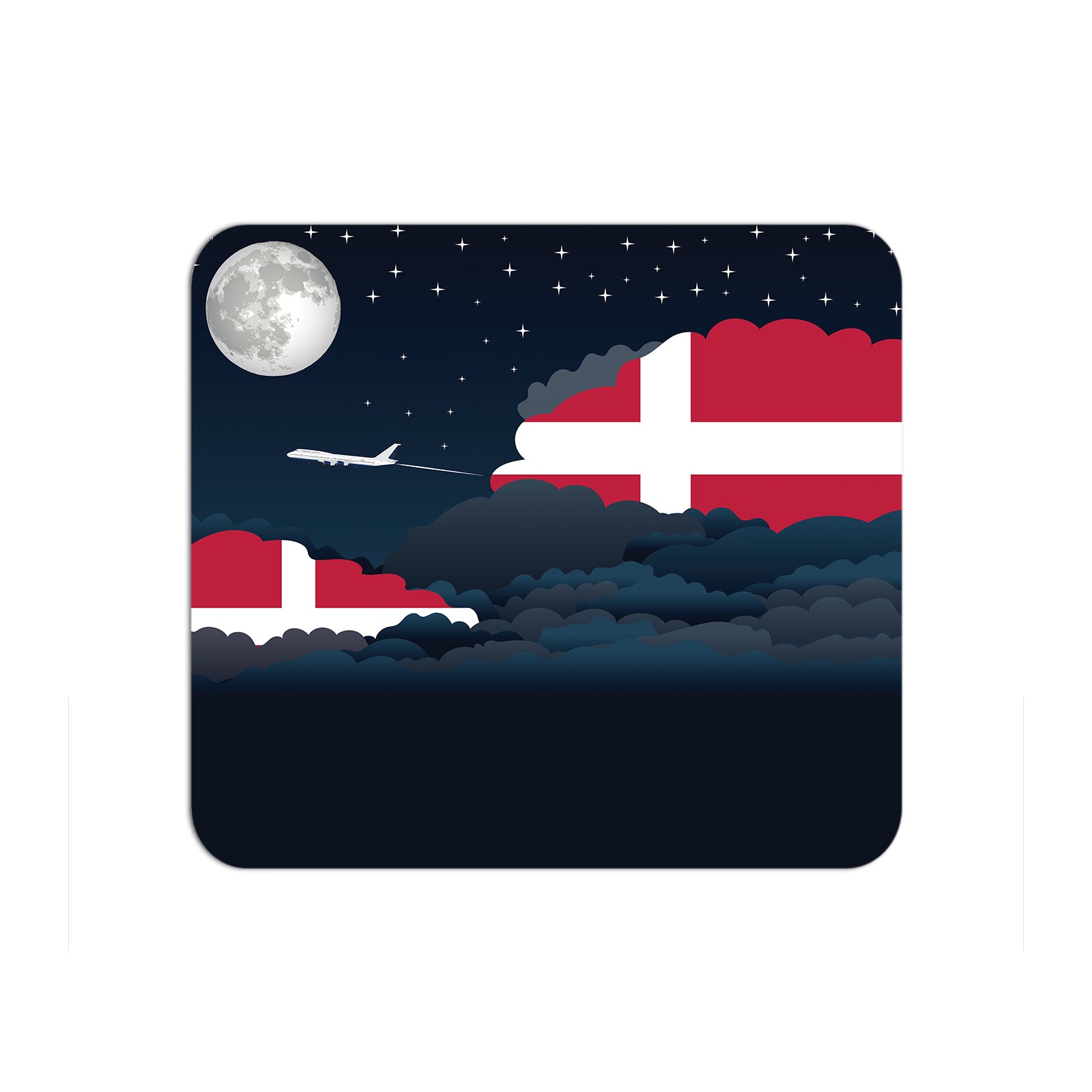 Denmark Flag Night Clouds Mouse pad 