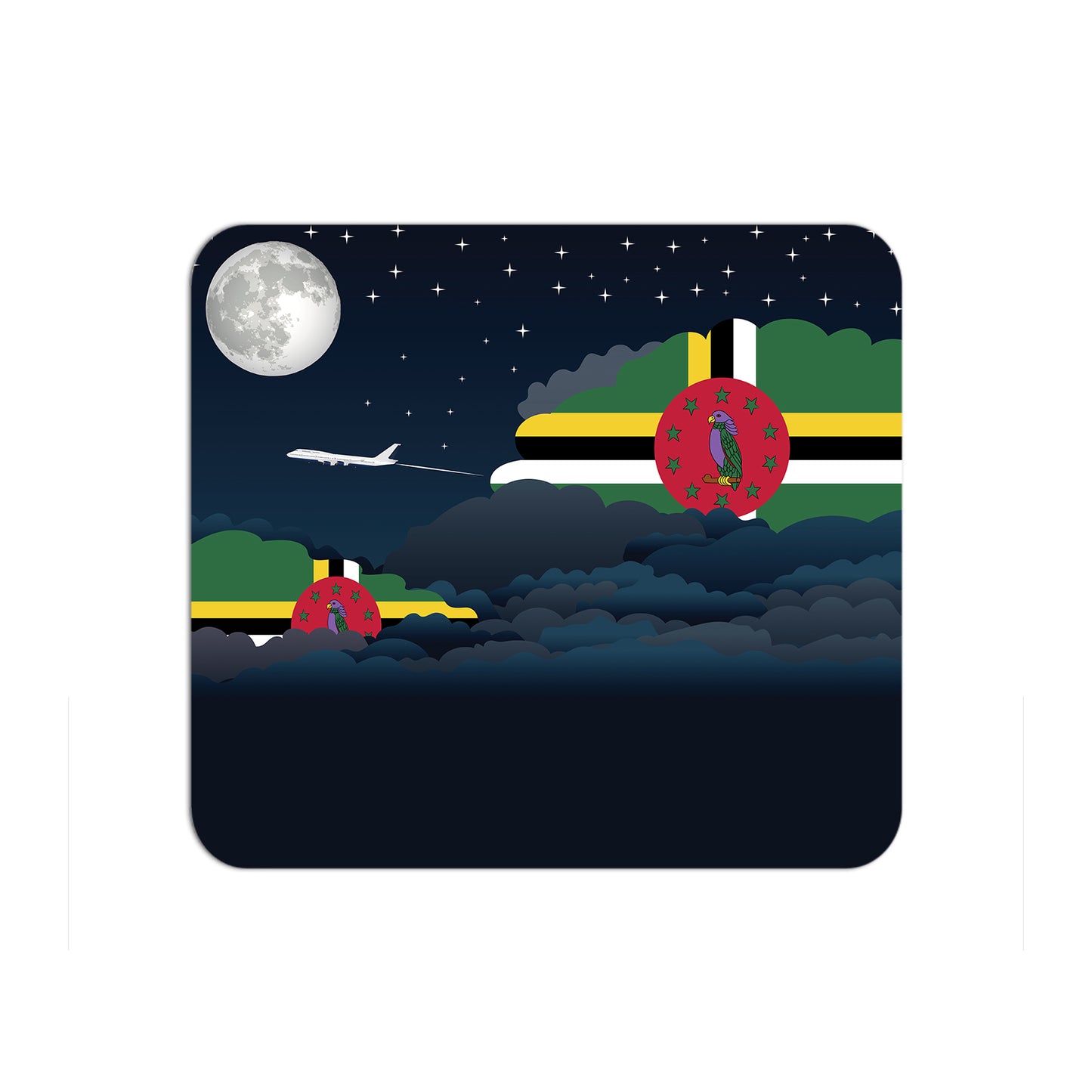 Dominica Flag Night Clouds Mouse pad 