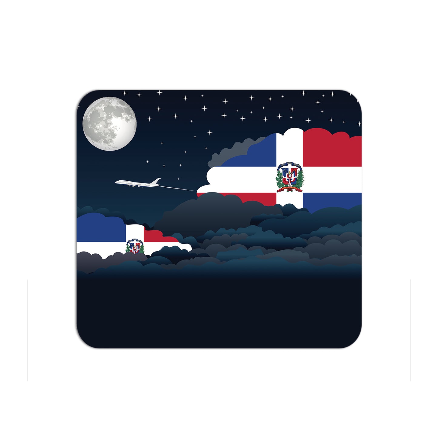 Dominican Republic Flag Night Clouds Mouse pad 