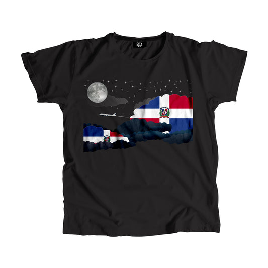 Dominican Republic Flags Night Clouds Unisex T-Shirt