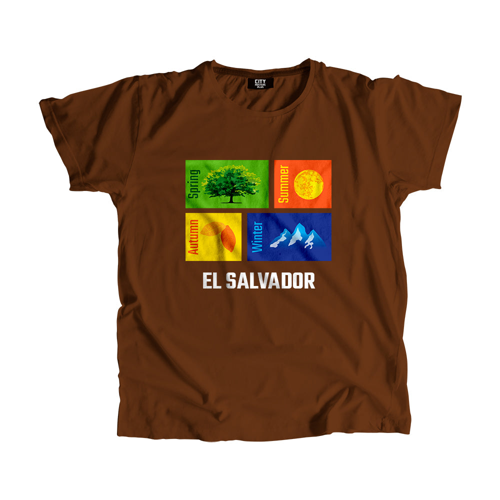 EL SALVADOR Seasons Unisex T-Shirt (Brown)