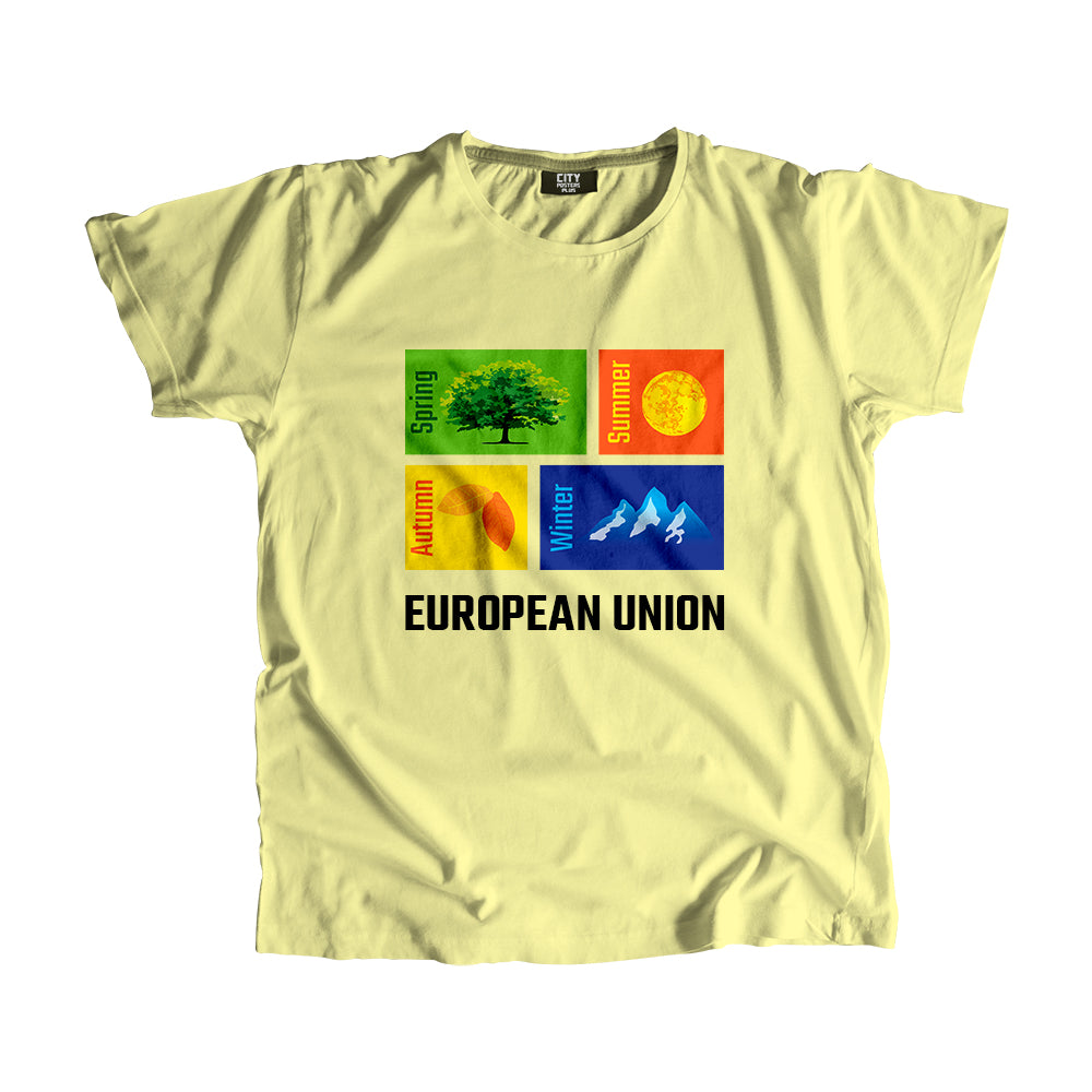 EUROPEAN UNION Seasons Unisex T-Shirt (Butter Yellow)