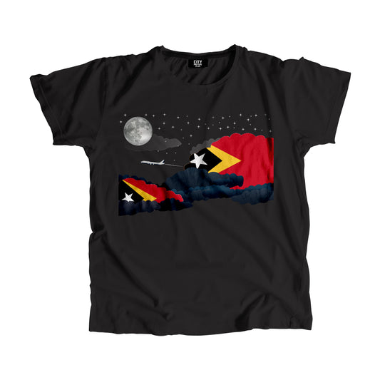 East Timor Flags Night Clouds Unisex T-Shirt