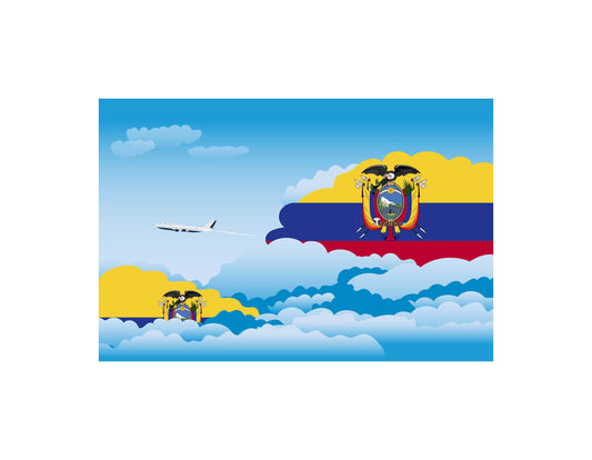 Ecuador Flags Day Clouds Canvas Print Framed