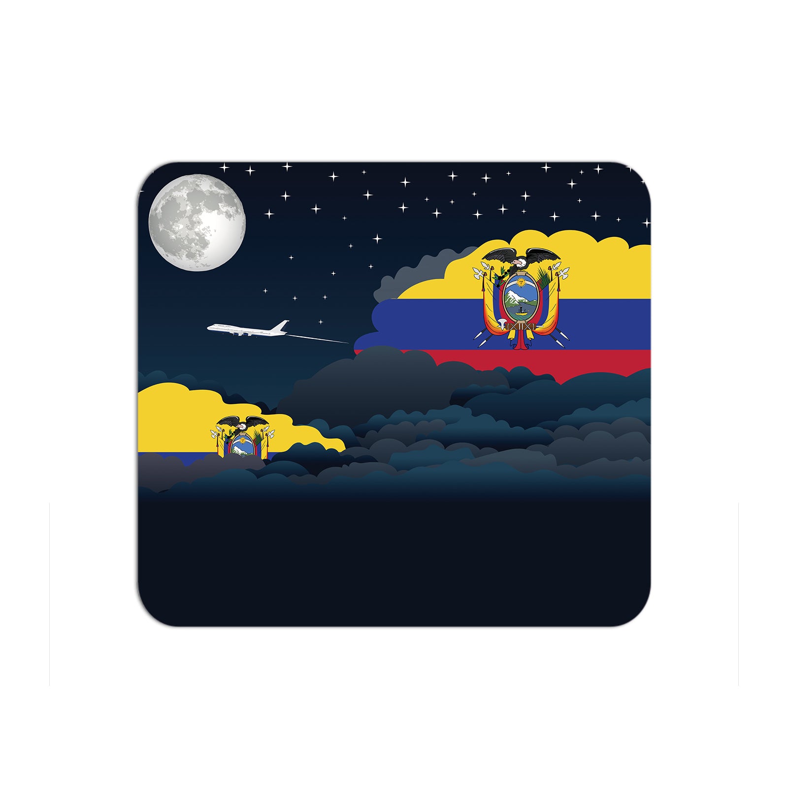 Ecuador Flag Night Clouds Mouse pad 