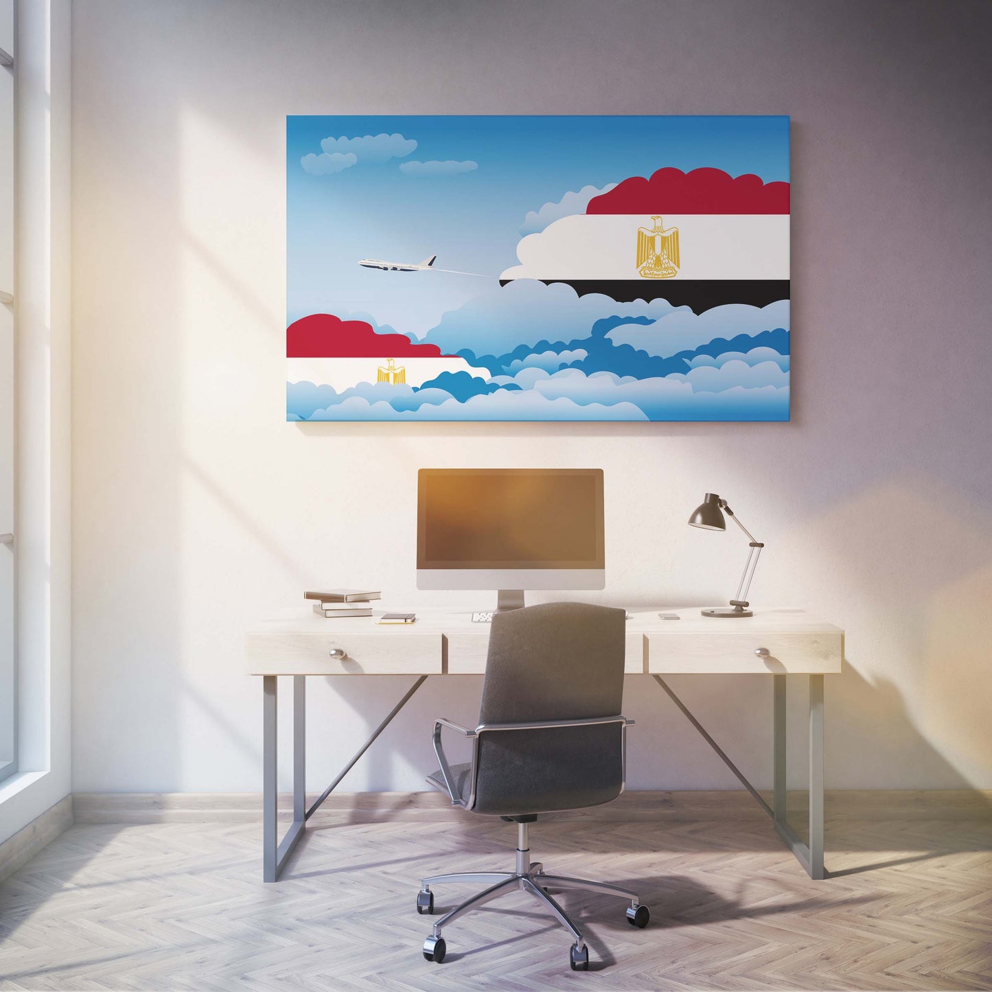 Egypt Day Clouds Canvas Print Framed