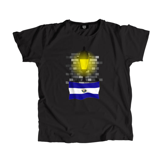 El Salvador Flag Street Lamp Bricks Unisex T-Shirt