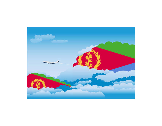 Eritrea Flags Day Clouds Canvas Print Framed