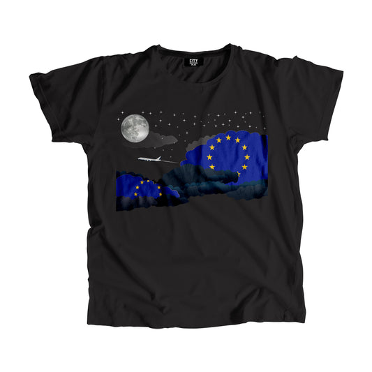 European Union Flags Night Clouds Unisex T-Shirt