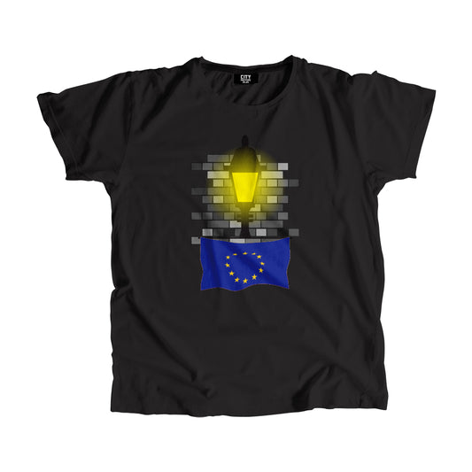 European Union Flag Street Lamp Bricks Unisex T-Shirt