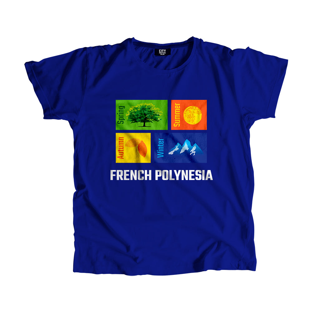 FRENCH POLYNESIA Seasons Unisex T-Shirt (Royal Blue)