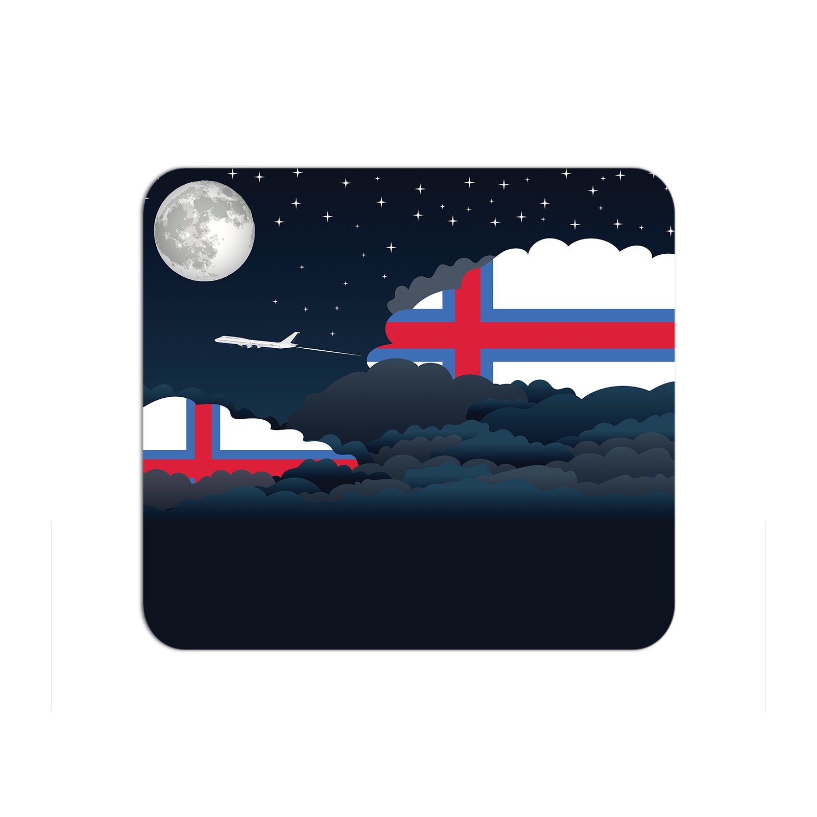 Faroe Islands Flag Night Clouds Mouse pad 