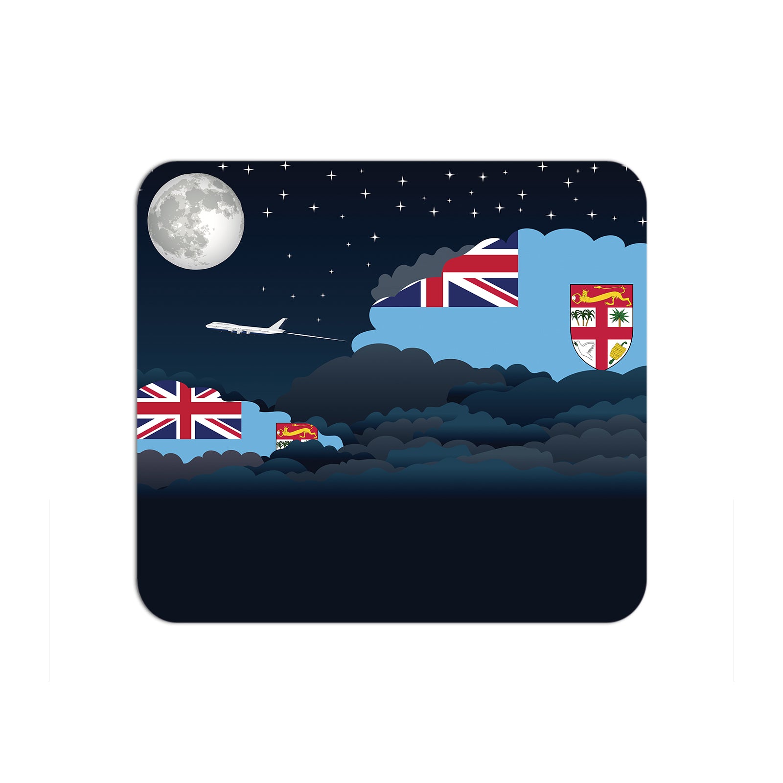 Fiji Flag Night Clouds Mouse pad 