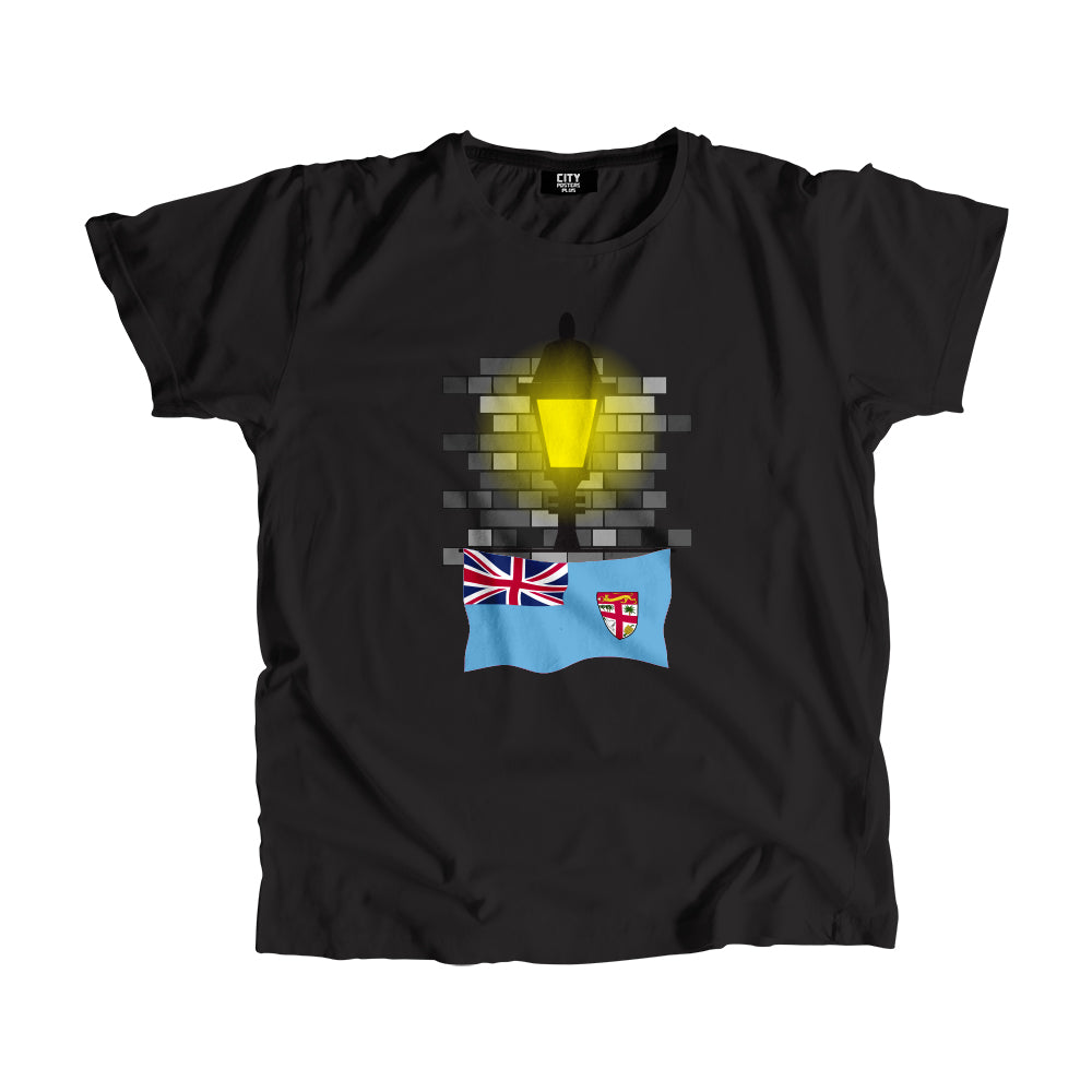 Fiji Flag Street Lamp Bricks Unisex T-Shirt