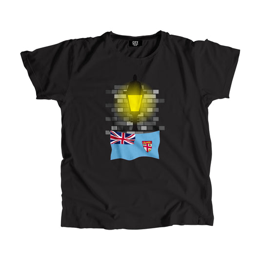 Fiji Flag Street Lamp Bricks Unisex T-Shirt