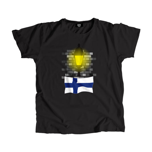 Finland Flag Street Lamp Bricks Unisex T-Shirt