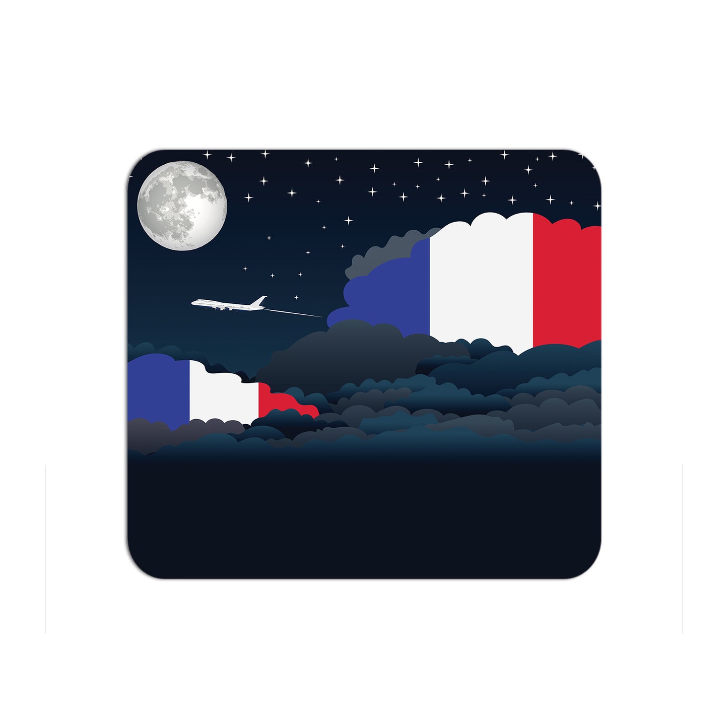 France Flag Night Clouds Mouse pad 