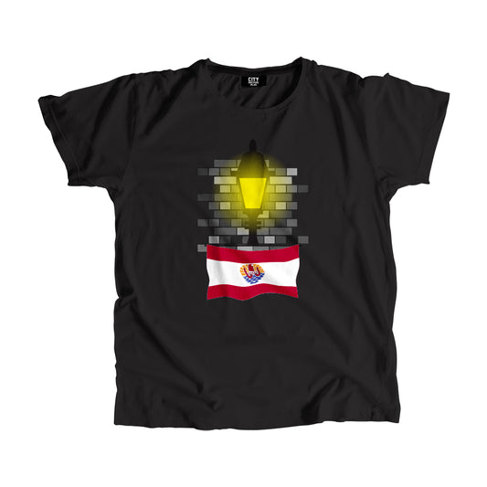 French Polynesia Flag Street Lamp Bricks Unisex T-Shirt